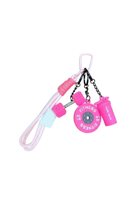 Fitness Themed Removable Dumbbell Keyring Flexible Silicone Bag Charm For Active Lifestyles