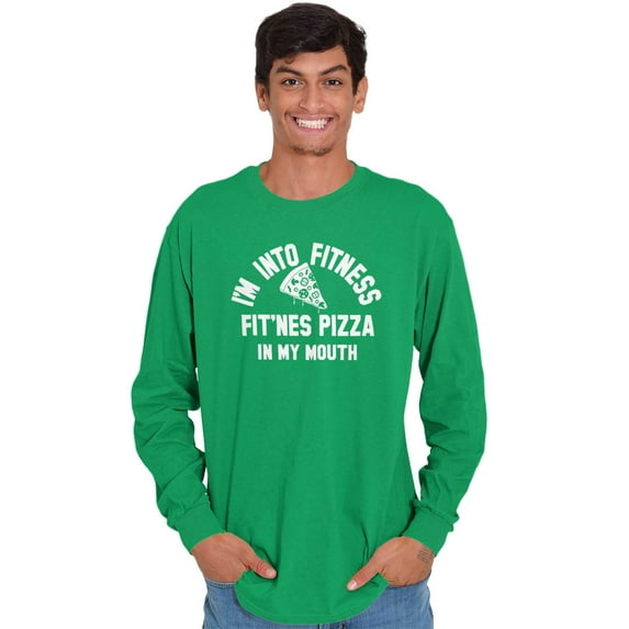 Fitness This Pizza Foodie Gym Workout Long Sleeve TShirt Men Women Brisco Brands S