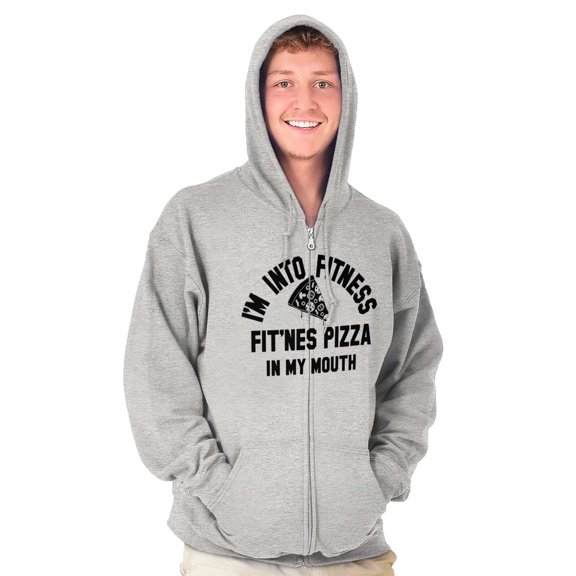 Fitness This Pizza Foodie Gym Workout Unisex Fleece Graphic Zip Up Hoodie Brisco Brands 4X