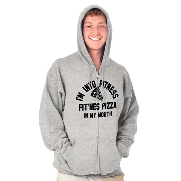 Fitness This Pizza Foodie Gym Workout Unisex Fleece Graphic Zip Up Hoodie Brisco Brands 5X