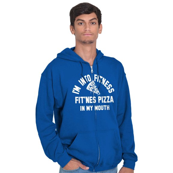 Fitness This Pizza Foodie Gym Workout Unisex Plus Size Zip Hoodie Brisco Brands 5X