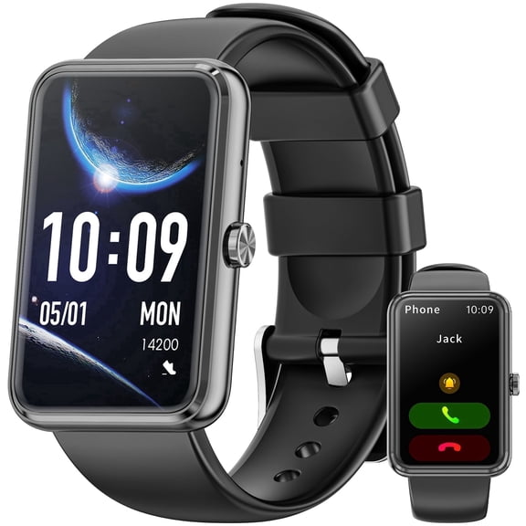 Fitness Tracker, 1.57inch Smartwatch for Men and Women, Gits for Android and iPhone Devices, Pedometer/Bluetooth Calls (Make/Receive), 50+ Exercise Modes, Fitness Watch Gift (Black)