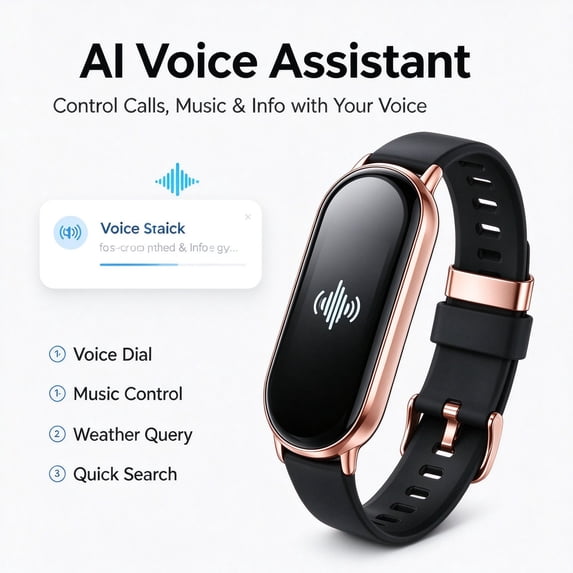 Fitness Tracker AI Smart Band with Bluetooth Calling, Voice Assistant ...