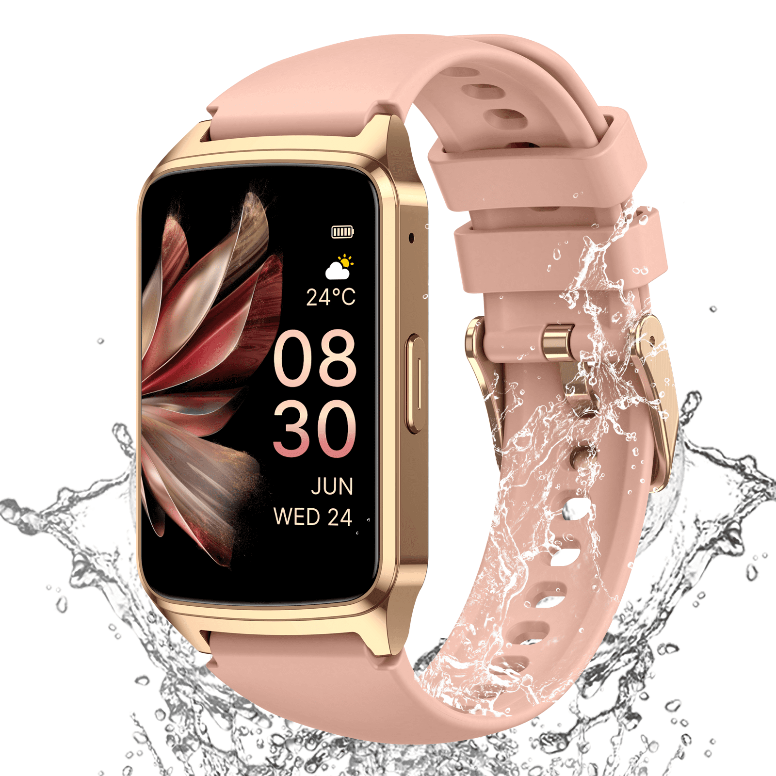 Fitness Tracker Smart Watch for Women Men Make/Answer Calls with Fitness and Wellness Tracking 100+ Sports Modes Step Calorie Counter IP68 Waterproof Fits for Android and iPhone, Pink