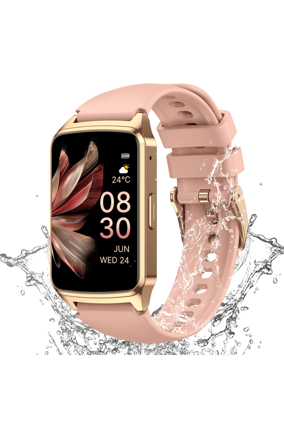 Fitness Tracker Smart Watch for Women Men Make/Answer Calls with Fitness and Wellness Tracking 100+ Sports Modes Step Calorie Counter IP68 Waterproof Fits for Android and iPhone, Pink