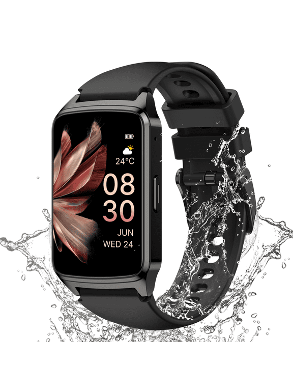 Fitness Tracker Smart Watch for Women Men Make/Answer Calls with Fitness and Wellness Tracking 100+ Sports Modes Step Calorie Counter IP68 Waterproof Fits for Android and iPhone, Black