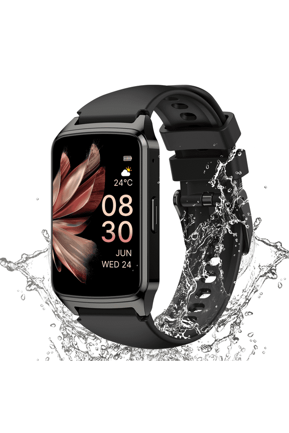 Fitness Tracker Smart Watch for Women Men Make/Answer Calls with Fitness and Wellness Tracking 100+ Sports Modes Step Calorie Counter IP68 Waterproof Fits for Android and iPhone, Black