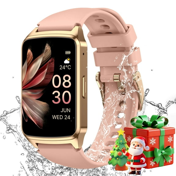 Fitness Tracker Smart Watch for Women Men Make/Answer Calls with Fitness and Wellness Tracking 100  Sports Modes Step Calorie Counter IP68 Waterproof Fits for Android and iPhone, Pink