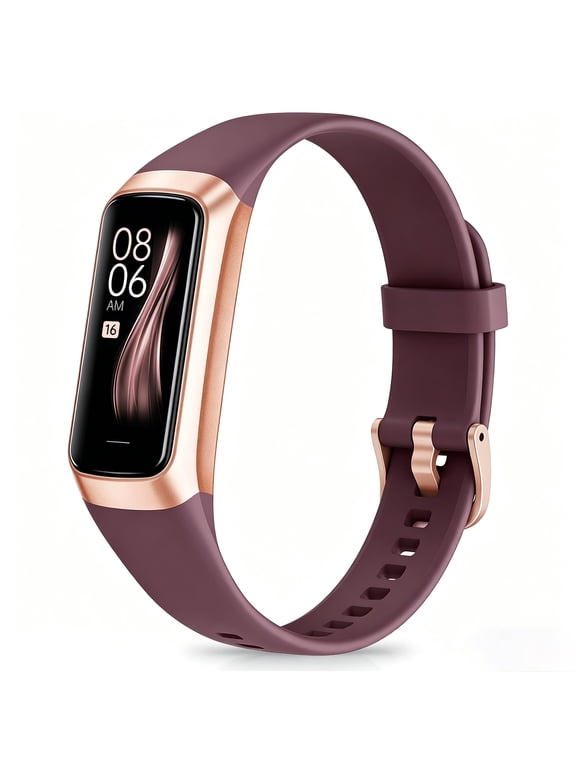 Fitness Tracker Watch for Men Women, 1.1" HD Touch Screen, Multiple Sports Modes, Activity Tracker with Step Counter, Wine