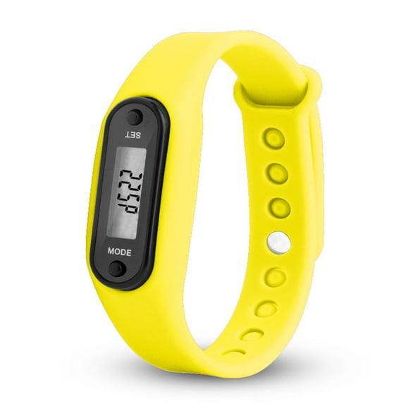Pedometer Watch, Czzoypi Digital LCD Step Counter Bracelet, Calorie Distance Tracker Auto Sleep Low Battery Consumption, Yellow