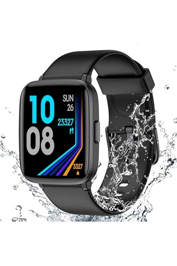 Fitness Tracker Watch with Heart Rate Monitor, Large Screen Activity Tracker with Pedometer, Sleep Monitor, Calories & Step Counter, IP68 Waterproof Smart Watch for Women Men Fitness Watch for Sports