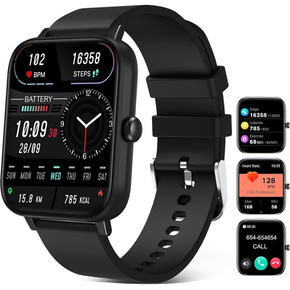 Fitness Trackers Watch with 24/7 Heart Rate Monitor, Activity Tracker with Pedometer, Calorie & Step Counter, Sleep Monitor - IP68 Waterproof Smart Watches for Women Men, Android & iPhone