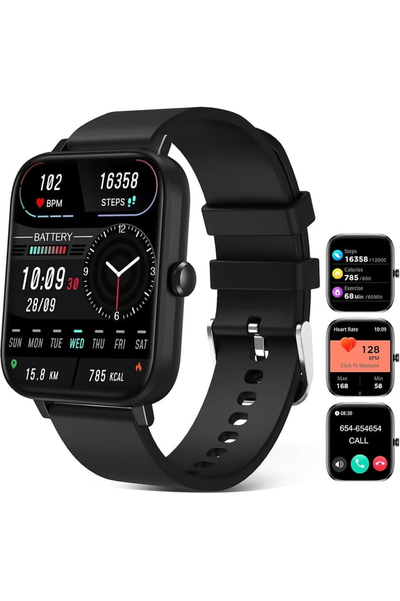 Fitness Trackers Watch with 24/7 Heart Rate Monitor, Activity Tracker with Pedometer, Calorie & Step Counter, Sleep Monitor - IP68 Waterproof Smart Watches for Women Men, Android & iPhone