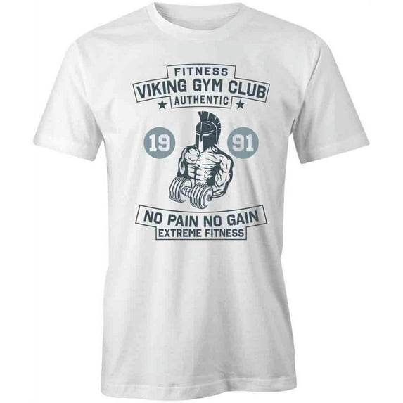 Fitness Viking Gym Club T-Shirt | Cool Workout White Tee Gift