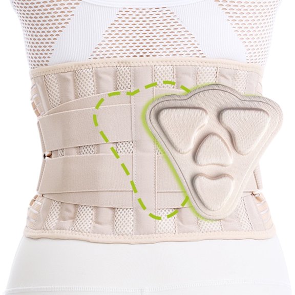 Fitness Waist Support Protector Belt with Adjustable Tension, Open-Weave Sections and Removable Back Pad for Training Routines