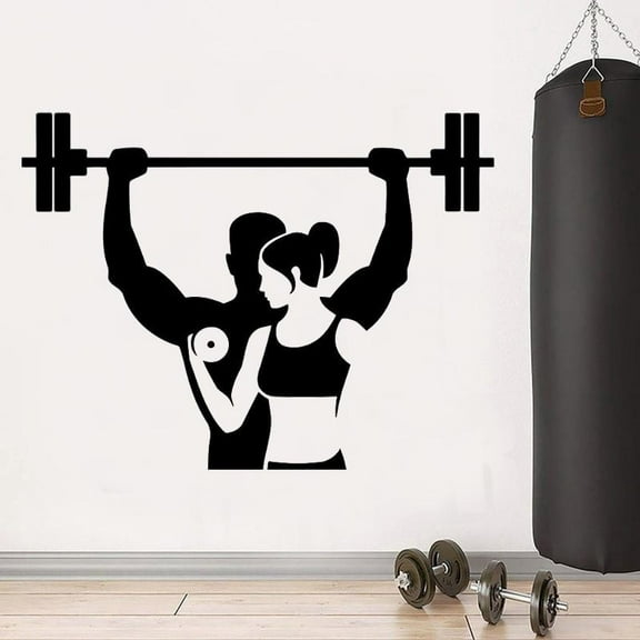 Fitness Wall Decal Workout Gym Wall Sticker Sport Art Murals Home Decor Vinyl Wallpaper Removable Room Decoration Poster 42x30cm