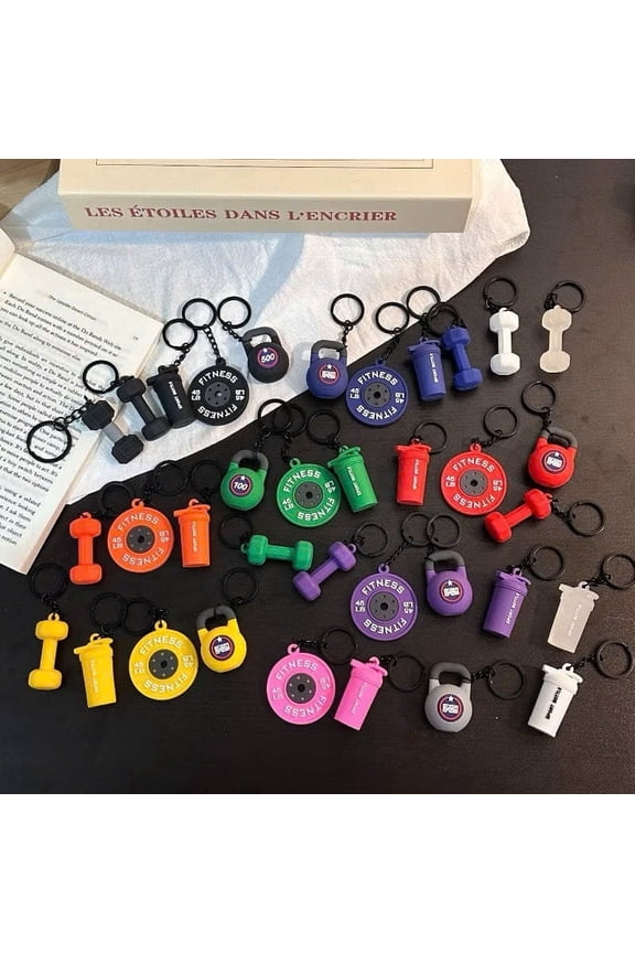 Fitness Weight Plate Keychain 45LB Mini Barbell Plate Key Ring, Durable Gym Lover Keychain Accessory, Lightweight Workout Gift for Men and Women, Assorted Colors