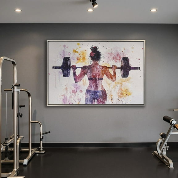 Fitness Woman Art: Abstract Gym Workout Poster, Unframed Poster Size 8x12