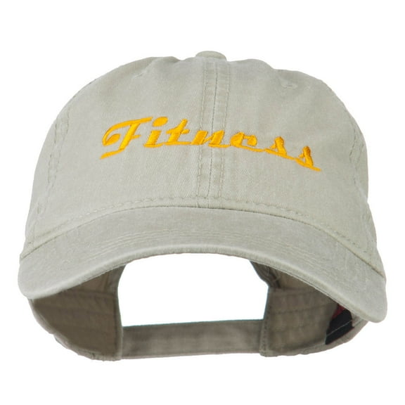 Fitness Wording Embroidered Cap - Khaki OSFM