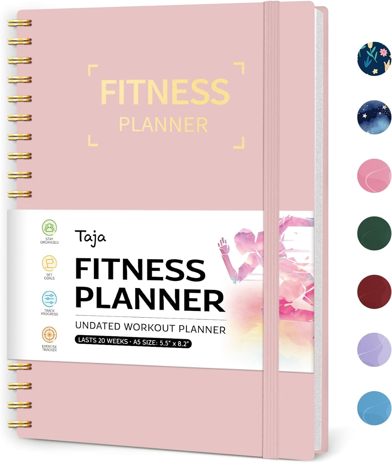 Fitness Workout Journal for Women &amp; Men, A5(5.5" x 8.2") Workout Log Book Planner for Tracking ...