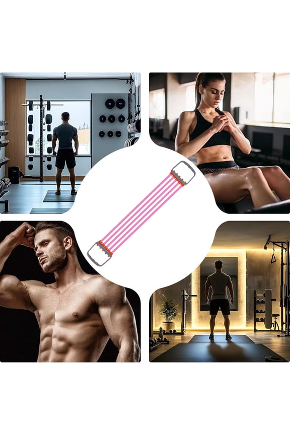 Fitness & Yoga Elastic Chest Expander Rope for Chest Shoulders Arms Home Workout Adjustable 5 Spring Ergonomic Fitness Accessory for Men Women
