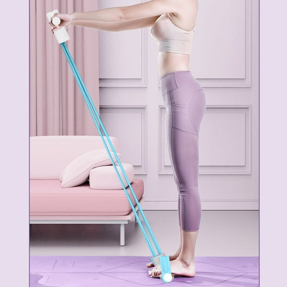 Fitness & Yoga Foot Pedal Resistance Band Upgraded Smart Stirrup Puller 4 Tube Multifunctional Pedal Trainer for Abdomen Waist Arm Leg 1pc