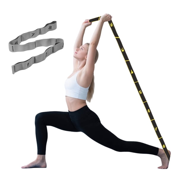Fitness Yoga Gear Adult Latin Dance Training Elastic Band for Versatile Stretching and Cardio Workout High Exercise Band with Lightweight Portable Design,90cm×4cm,Grey