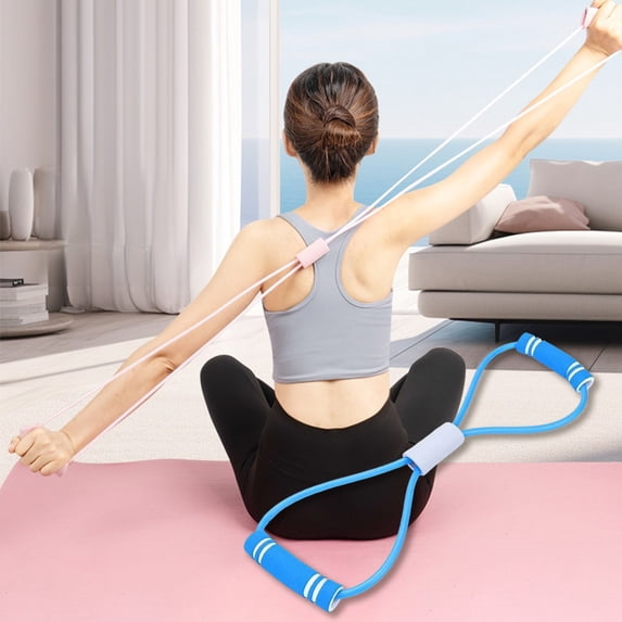 Fitness & Yoga Resistance Band with Handles for Full Body Workouts Strength Training and Flexibility (Elastic Exercise Rope for Home Gym)