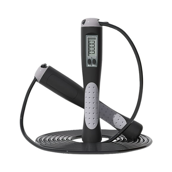 Fitness & Yoga With Counter Indoor Skipping Ropes for Adults - Adjustable Digital Counting Smart Speed Rope for Workout and Exercise