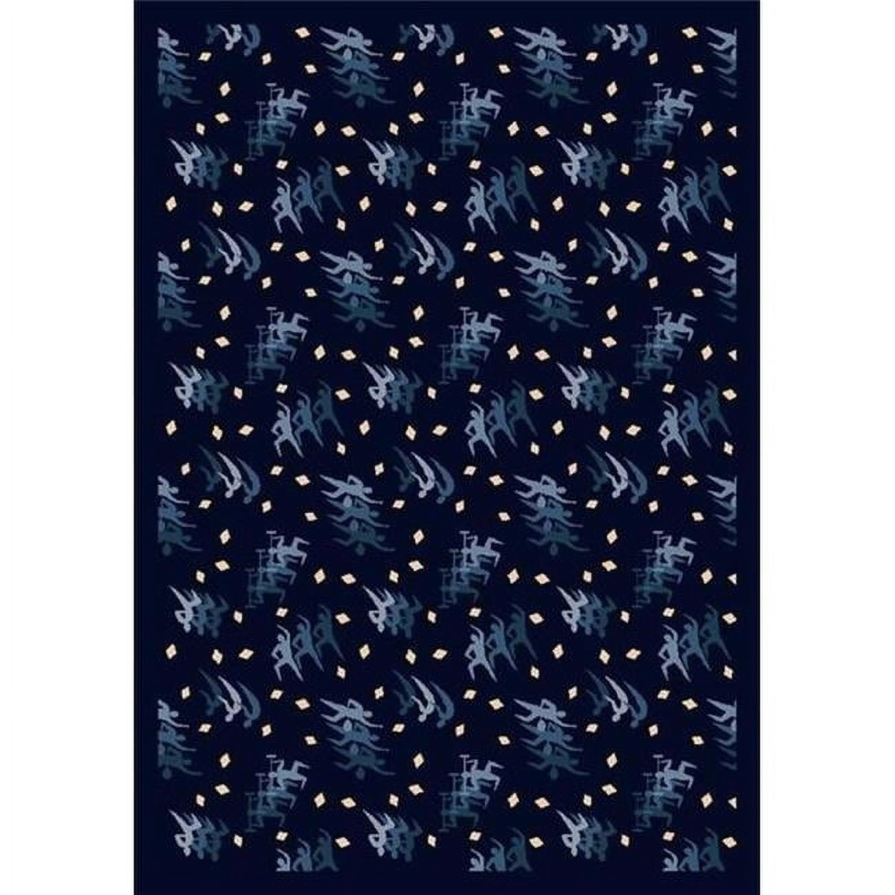 Fitness Zone Navy 5 ft.4 in. x 7 ft.8 in. WearOn Nylon Machine Tufted ...