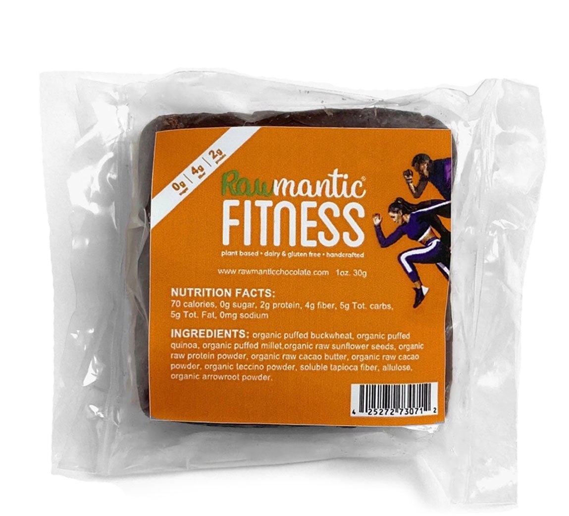 Fitness dark chocolate mini bar. Sugar Free
