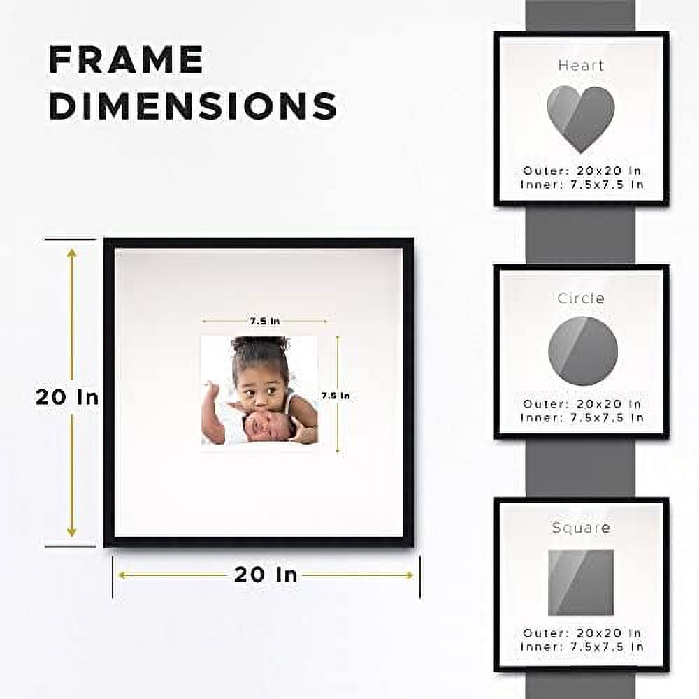 Fitniz 20X20 Square Black Autograph & Signature Picture Frame With
