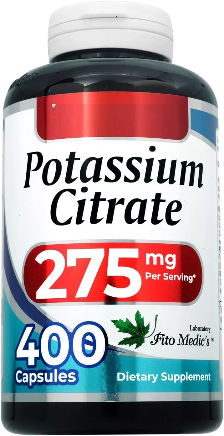 Fito Medic’s Lab Potassium Citrate Supplement, 400 Capsules, Potassium ...