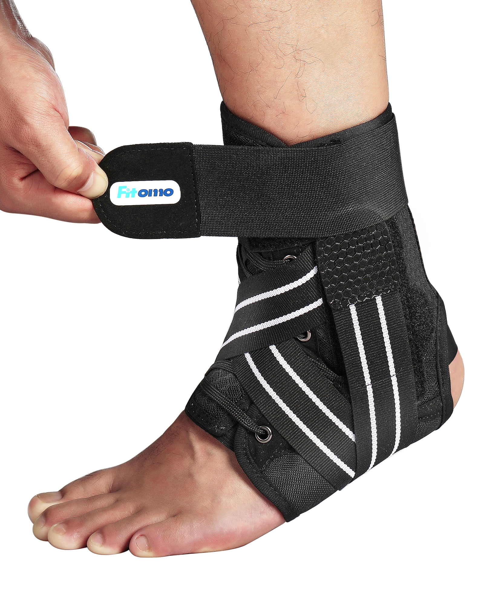 Fitomo Ankle Brace, Quick Lace up Brace for Women Men with Removable