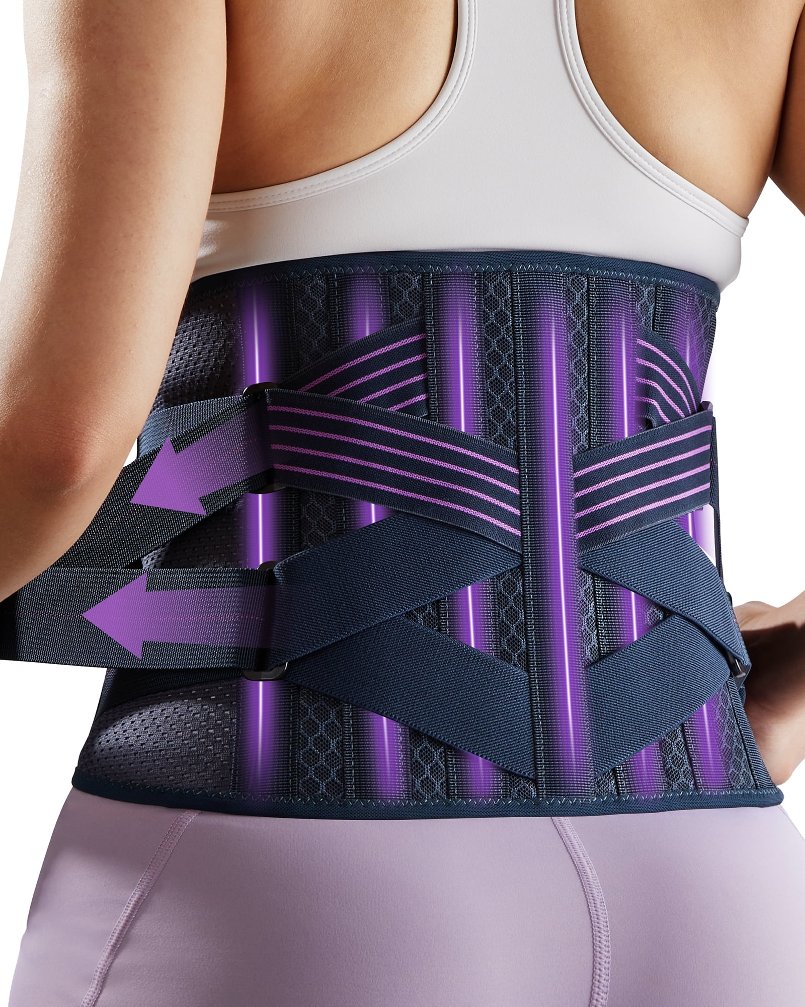 Fitomo Back Brace, Back Support Belt for Intant Pain Relief from Sciatica Hernated Disc Scoliosis Sprain, Adjustable Support for Bending Sitting Standing Heavy Lifting