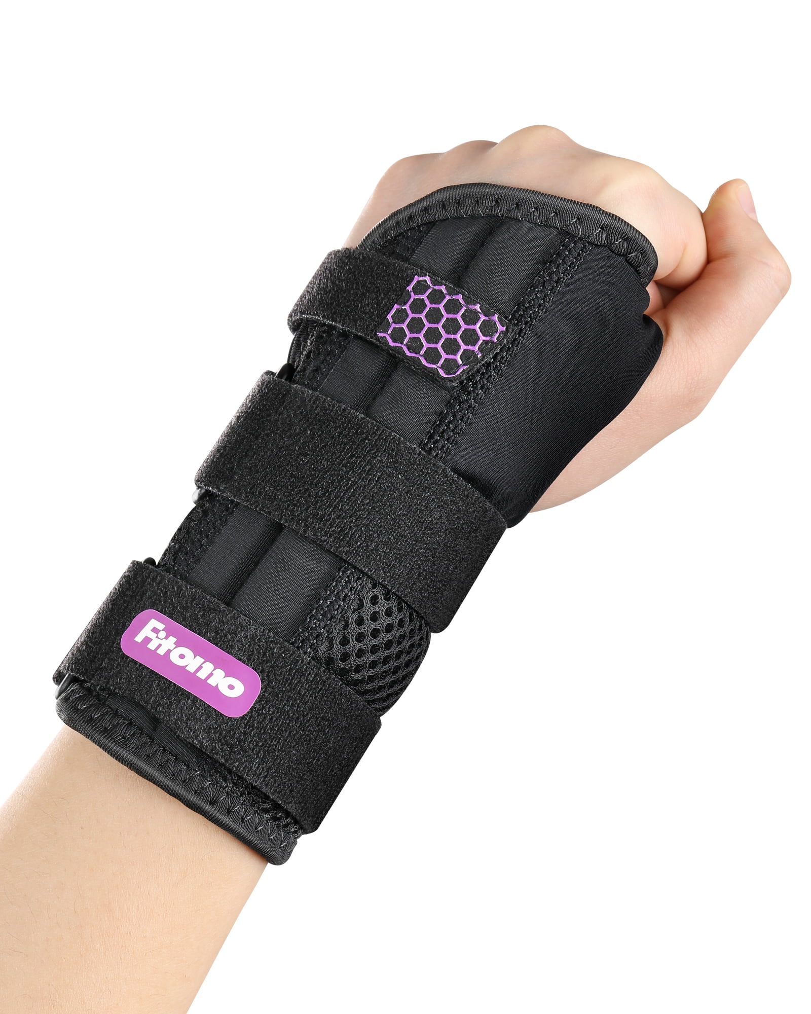 Fitomo Carpal Tunnel Wrist Brace Night Support with 3 Metal Splints for Sleeping and Soft Thumb