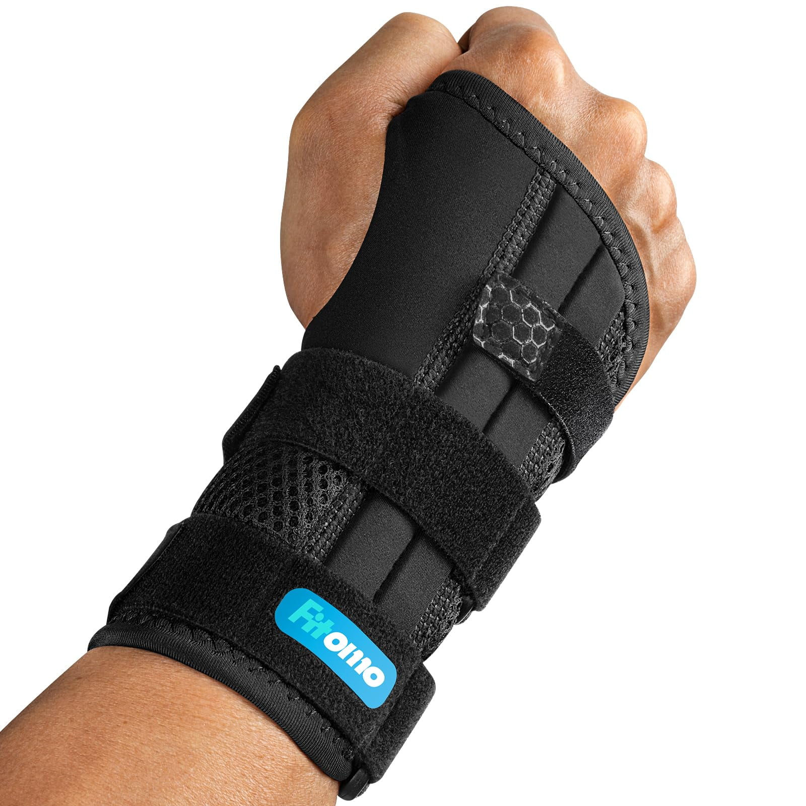 Fitomo Wrist Brace with 3 Metal Splints Soft Thumb Opening Hand Brace for Tendonitis Arthritis Sprains