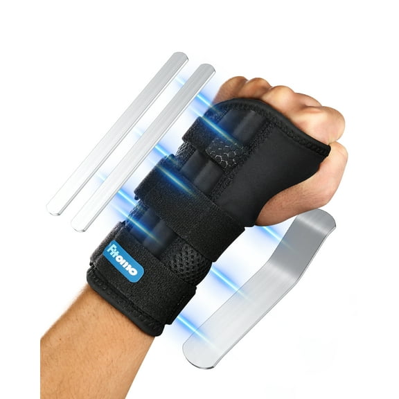 Fitomo Wrist Brace with 3 Metal Splints Soft Thumb Opening Hand Brace for Tendonitis Arthritis Sprains