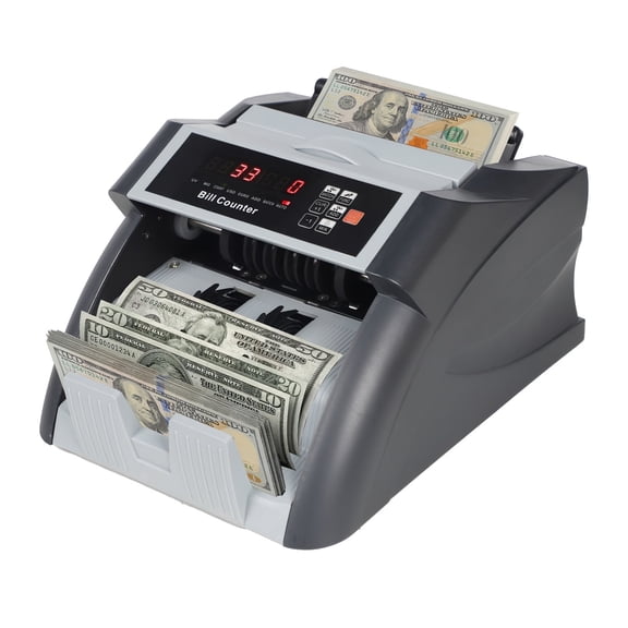 Fitop XR598 Money Counter-Supports USD & EUR, MG/UV Detection Bill Counter, Multiple Counting Modes, Manual/Auto Operation, 1000 Bills/Min, Compact Design with Adjustable Settings