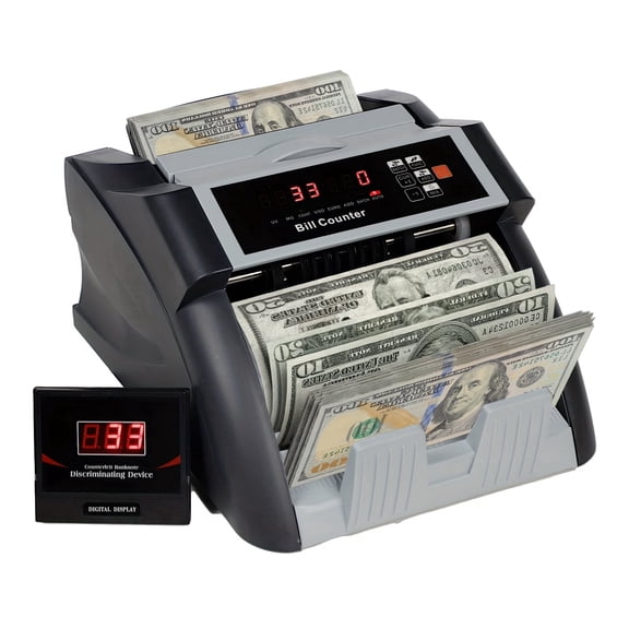 Fitop XR598e Multiple Counting Modes MG/UV Detection Single Denomination Bill Counter, 1000 Bills/Min, Gray, 1