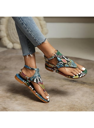 Snakeskin thong sandals hotsell