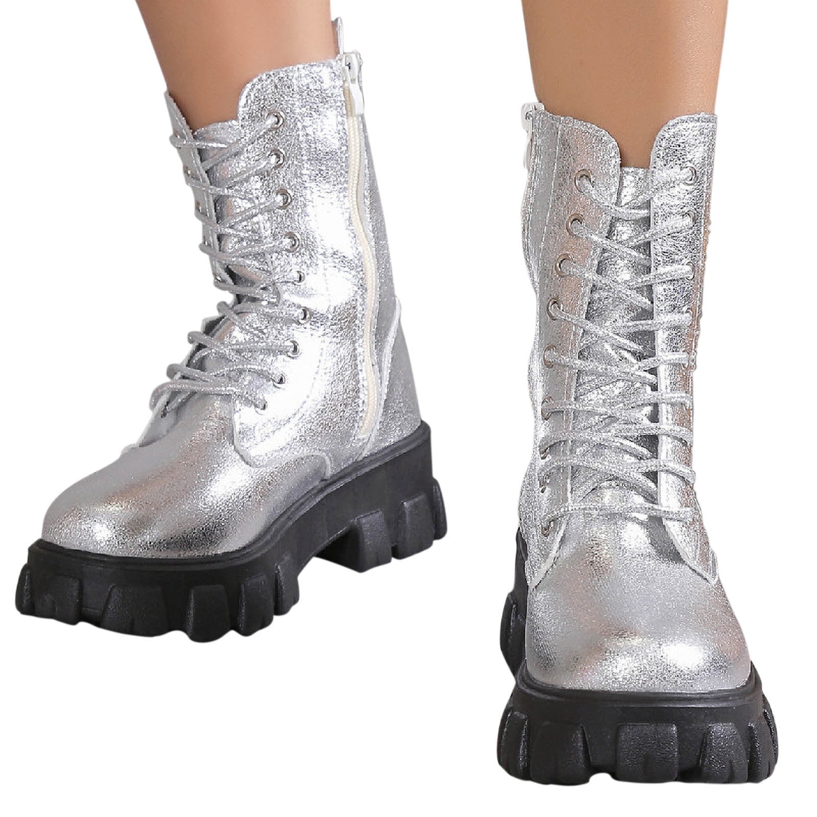 rhinestone combat boots