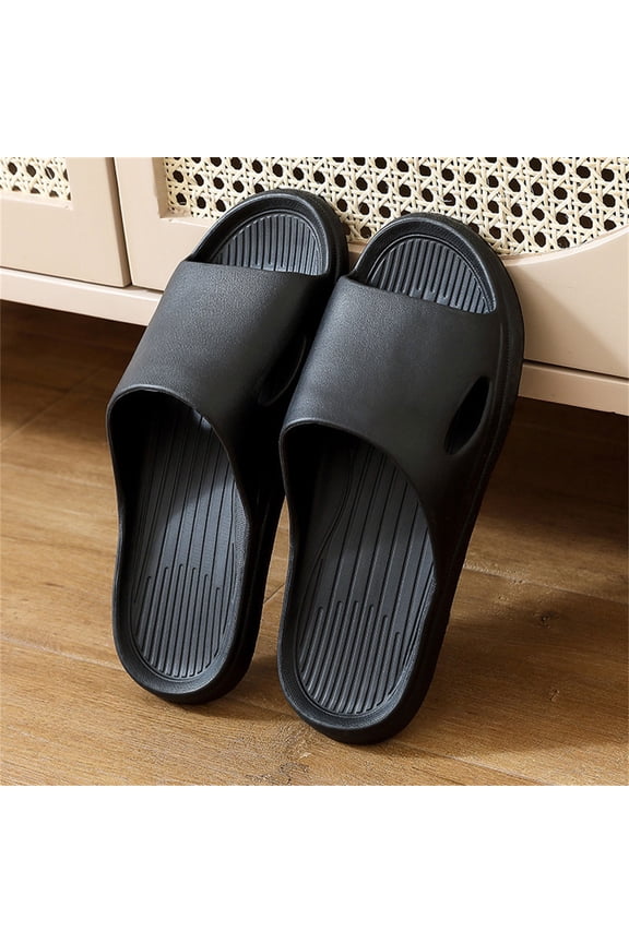 Slide Slippers for Men- Non-Slip Indoor Home Sandals Open Toe Sandals Comfy Casual Sandals Pillow Sandals Flat Slide Shoes Blue 9.5