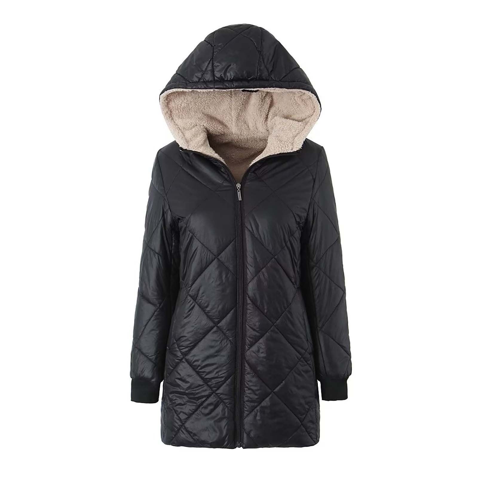 Fitoron Winter Jackets for Women Quilted Jackets Fleece Jacket Plush