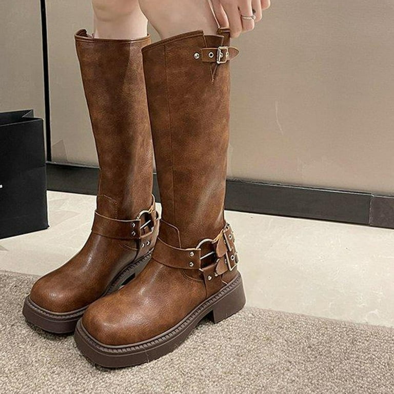 Riding Boots Women's Leather Wide Calf Boots Best Naturalizer