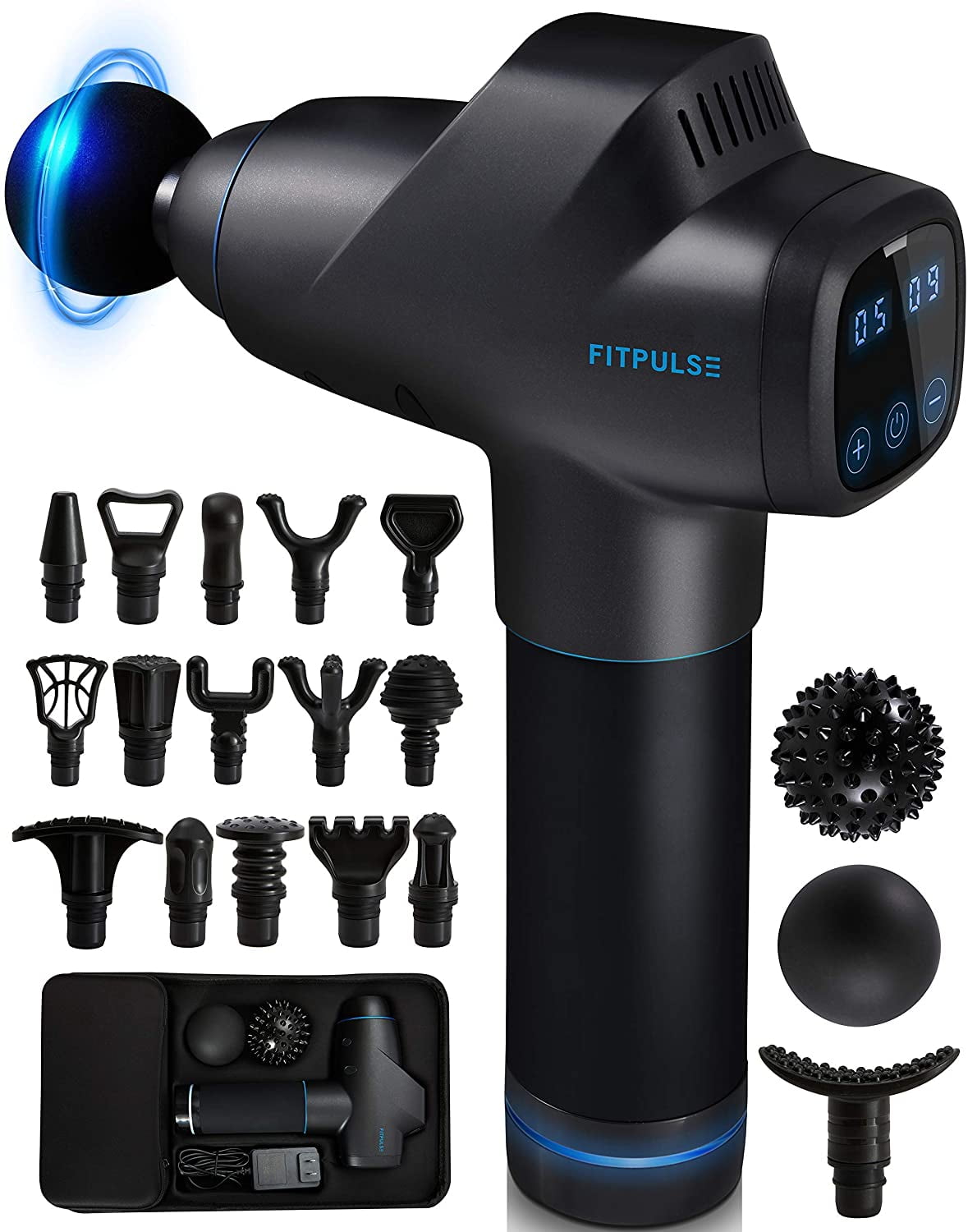 FITPULSE Muscle Massage Gun for Athletes - Percussion Massager Deep Tissue  Massager Percussion Massage Gun Massagers for Muscles Handheld Deep Tissue  Massage Gun Deep Muscle Massager Gun Muscle Gun, BLACK MSRP $79.99