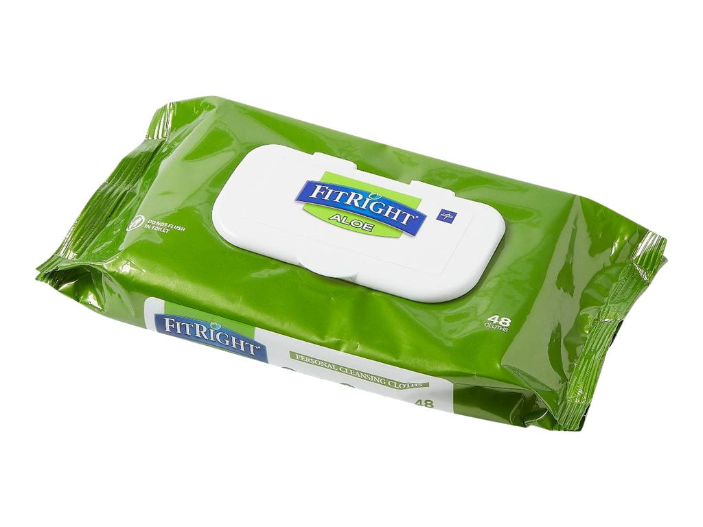 Fitright Personal Cleansing Wipes with Aloe, Scented, 576 Count, 48 Per