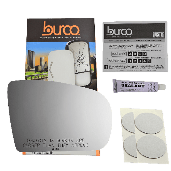 Fits 00-03 MB E55 / E430 / E320, Right Passenger Convex Mirror Glass Lens w/Silicone USA Non Heated DirectFits Over Glass