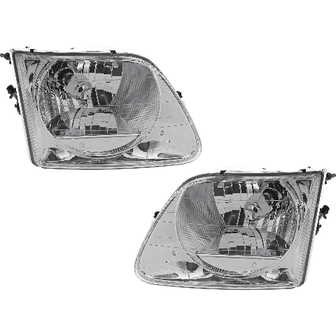 Fits 01-03 F150 Lightning 04 F150 Heritage Lightning L&R Headlamp Assm (Pair)