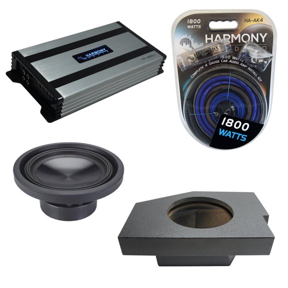Fits 02-18 Dodge Ram Quad / Crew Alpine SWT-10S2 Single 10 Sub Box HA-A800.1 Amp